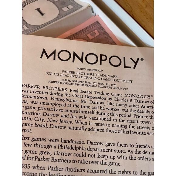 Vintage 1973 PARKER BROTHERS Monopoly Board Game w/ Metal Tokens - Picture 4 of 4